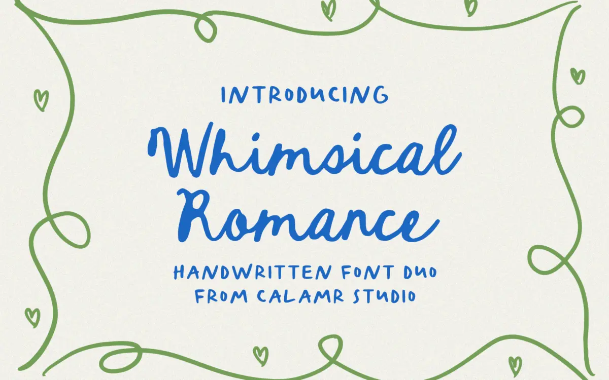 Whimsical Romance: a casual handwritten script for wedding and social use