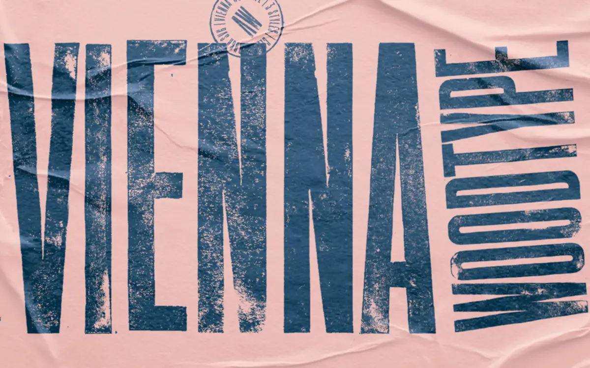 Vienna Woodtype: a linocut-print sans for posters and packaging that want grain