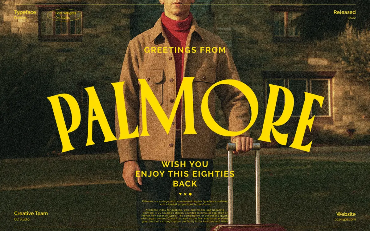 Palmore: A Condensed Rounded Serif for Vintage-Leaning Headlines