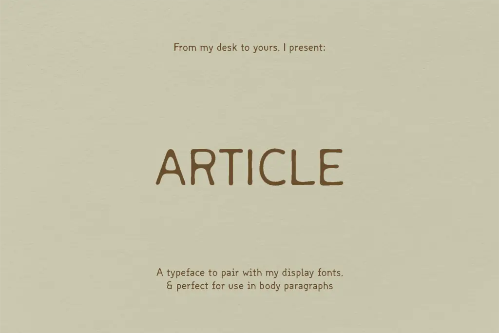 Article specimen — Design style