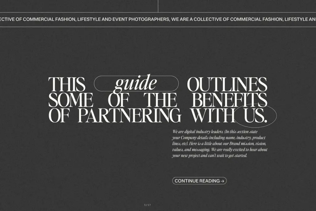 Editor's Note specimen — Design style