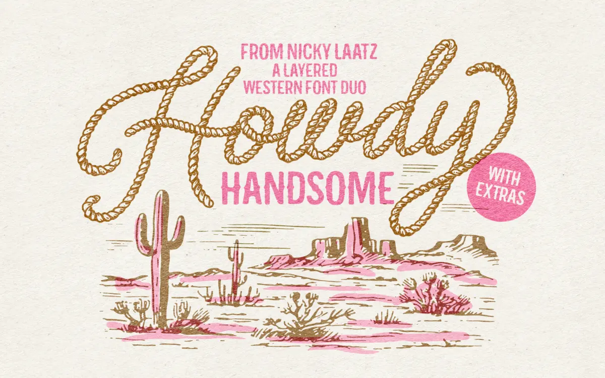 Howdy Handsome: A Rope Script and Western Sans Duo for Cowboy-Themed Branding