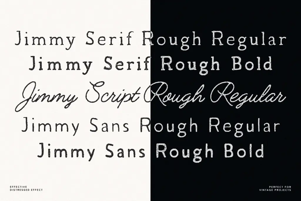 Jimmy Rough specimen — Design style