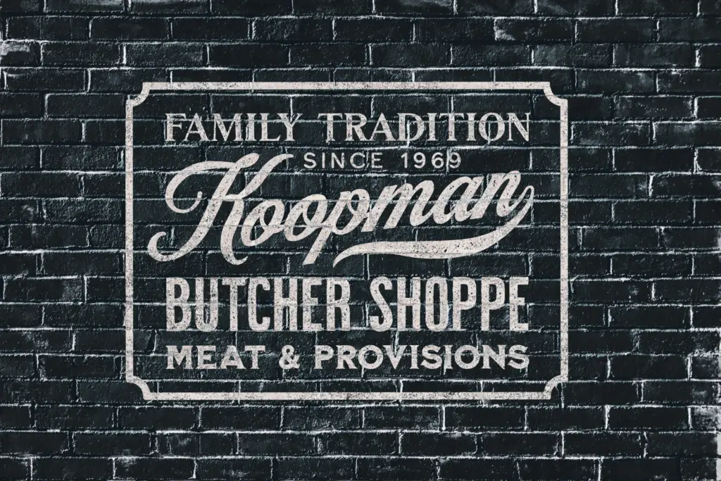 Milkstore specimen — Design style