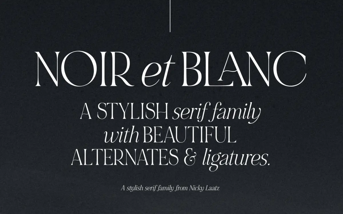 NOIR et BLANC: a contrast serif duo for editorial and branding work