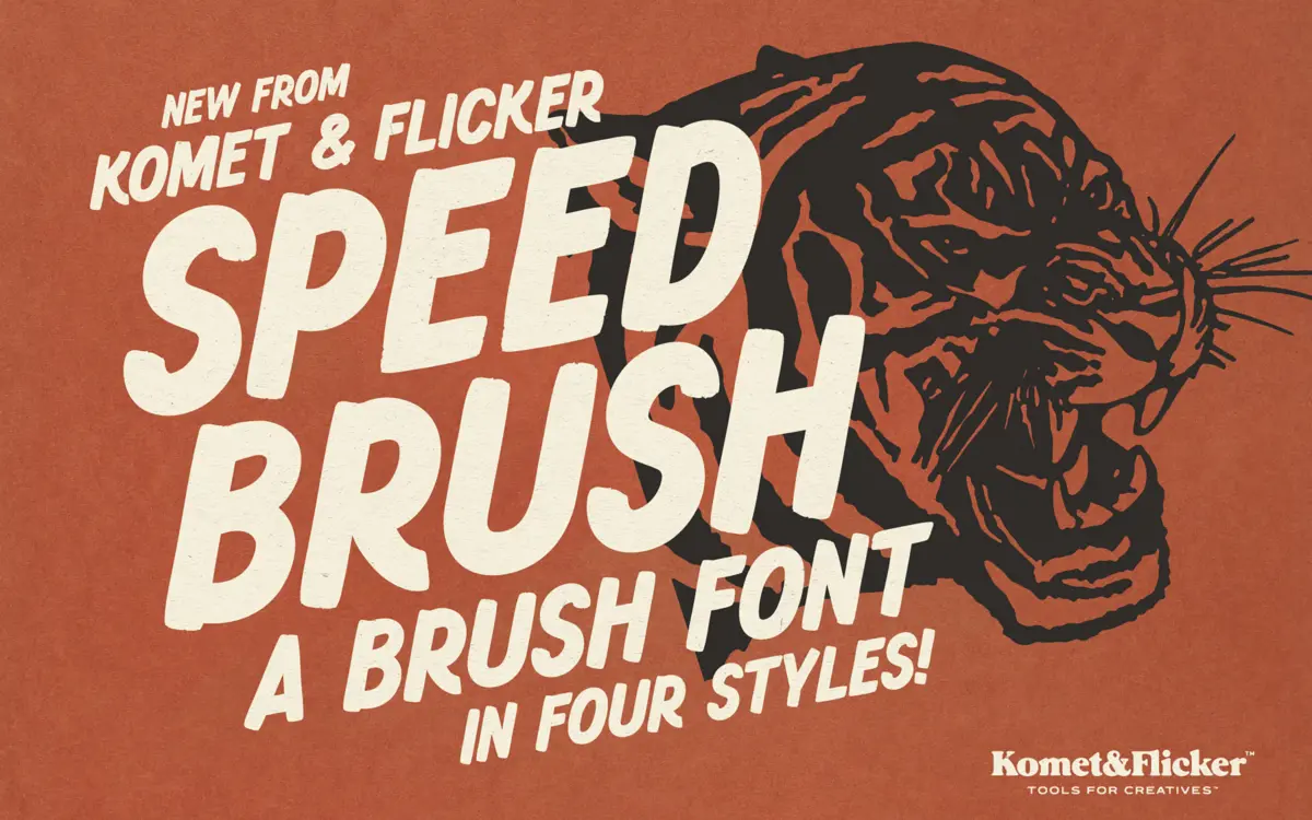 Speed Brush: a gritty sign-painter script for posters and packaging