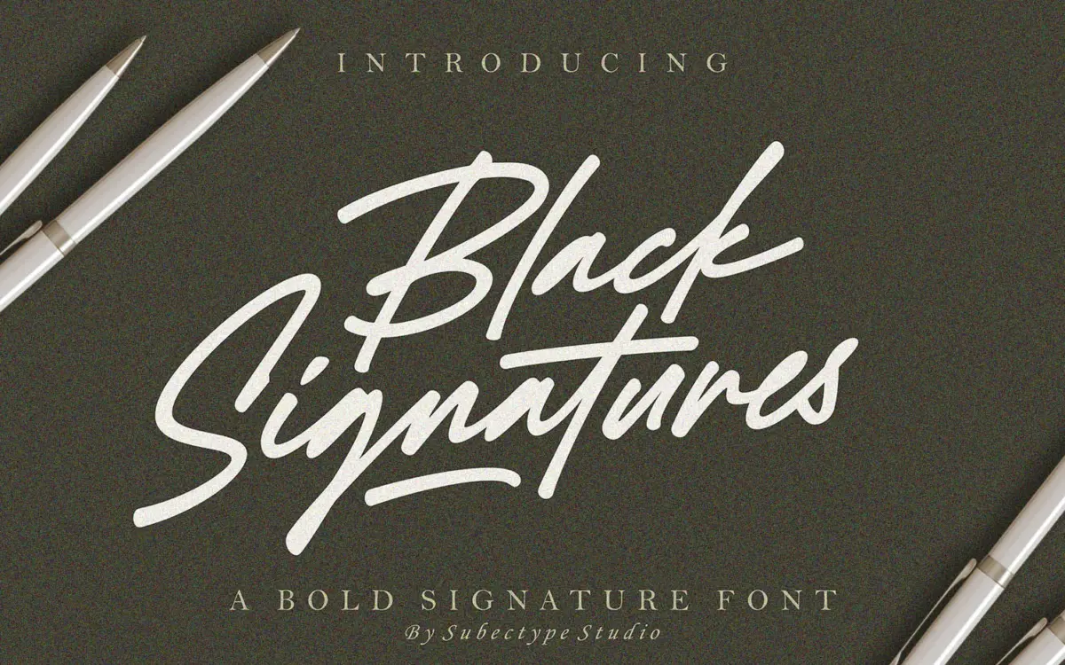 Black Signatures: a bold monoline script built for signing off work