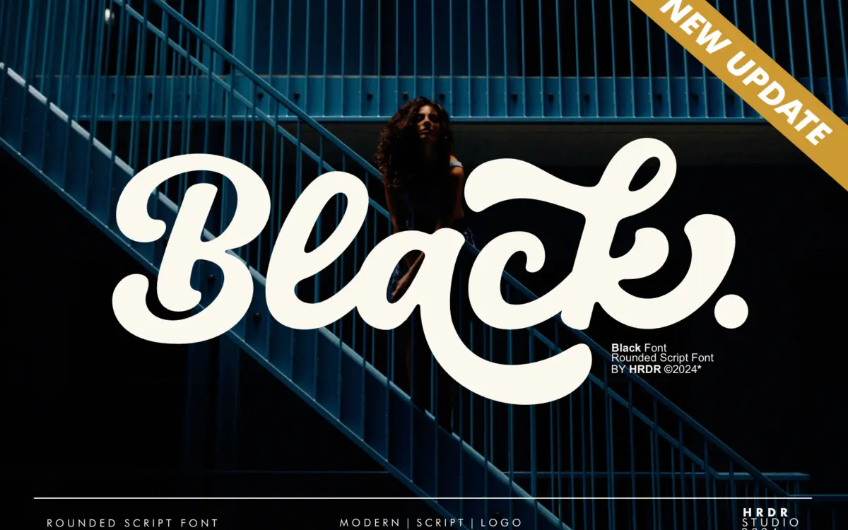 Black: a bold rounded script for playful branding and headlines