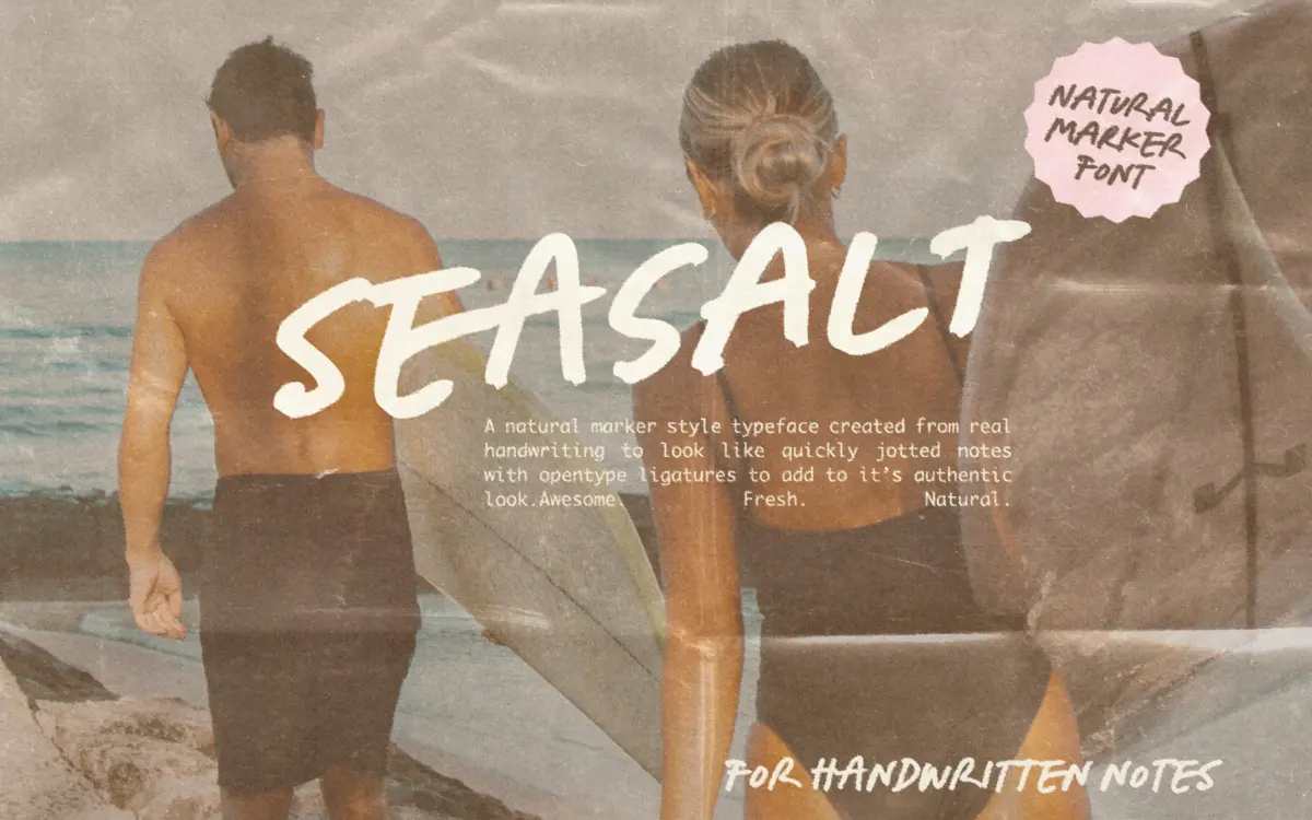 Seasalt: a casual marker script for notes, labels and everyday branding