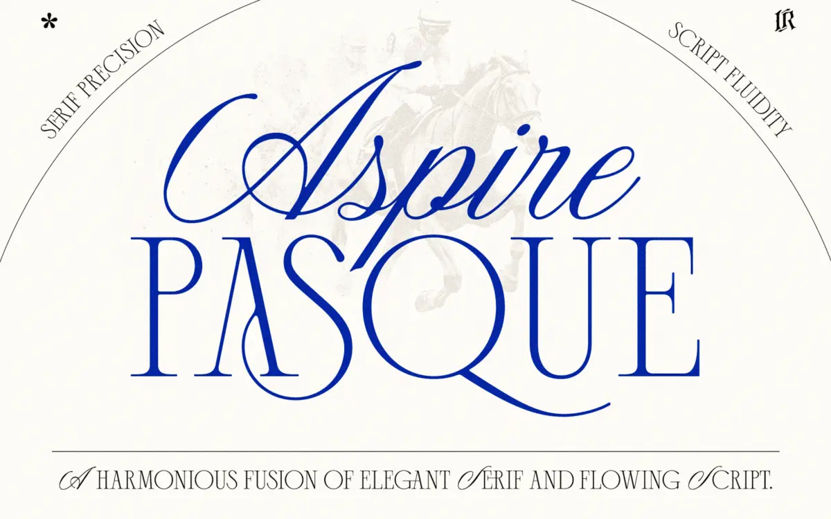Aspire Pasque: a serif-and-script duo for quiet luxury branding