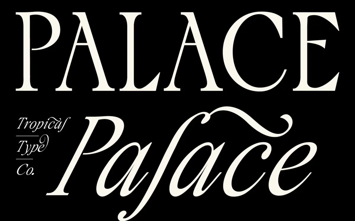 Palace Serif: a flourish-heavy classical face for vintage-leaning branding