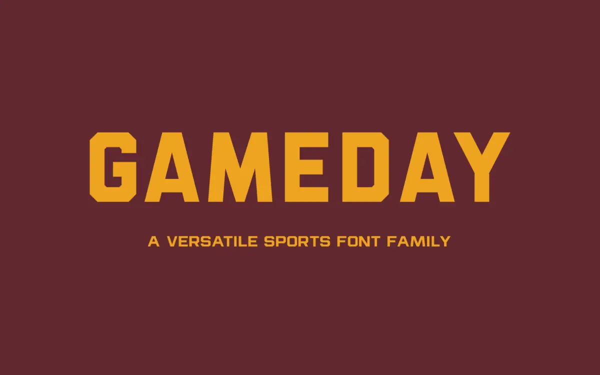 Gameday: a collegiate sans built for sports branding and jersey numbers