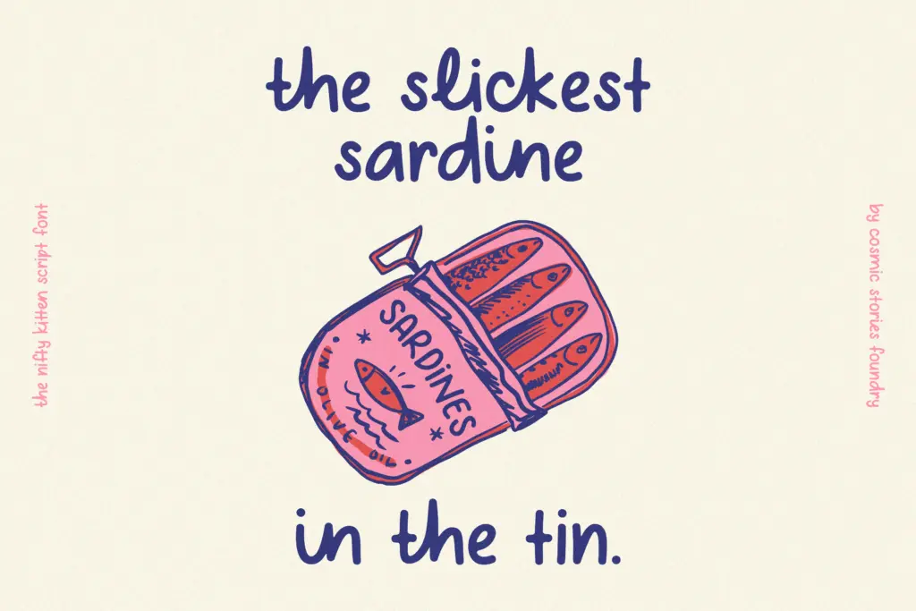 The Nifty Kitten Script specimen — Character set and features