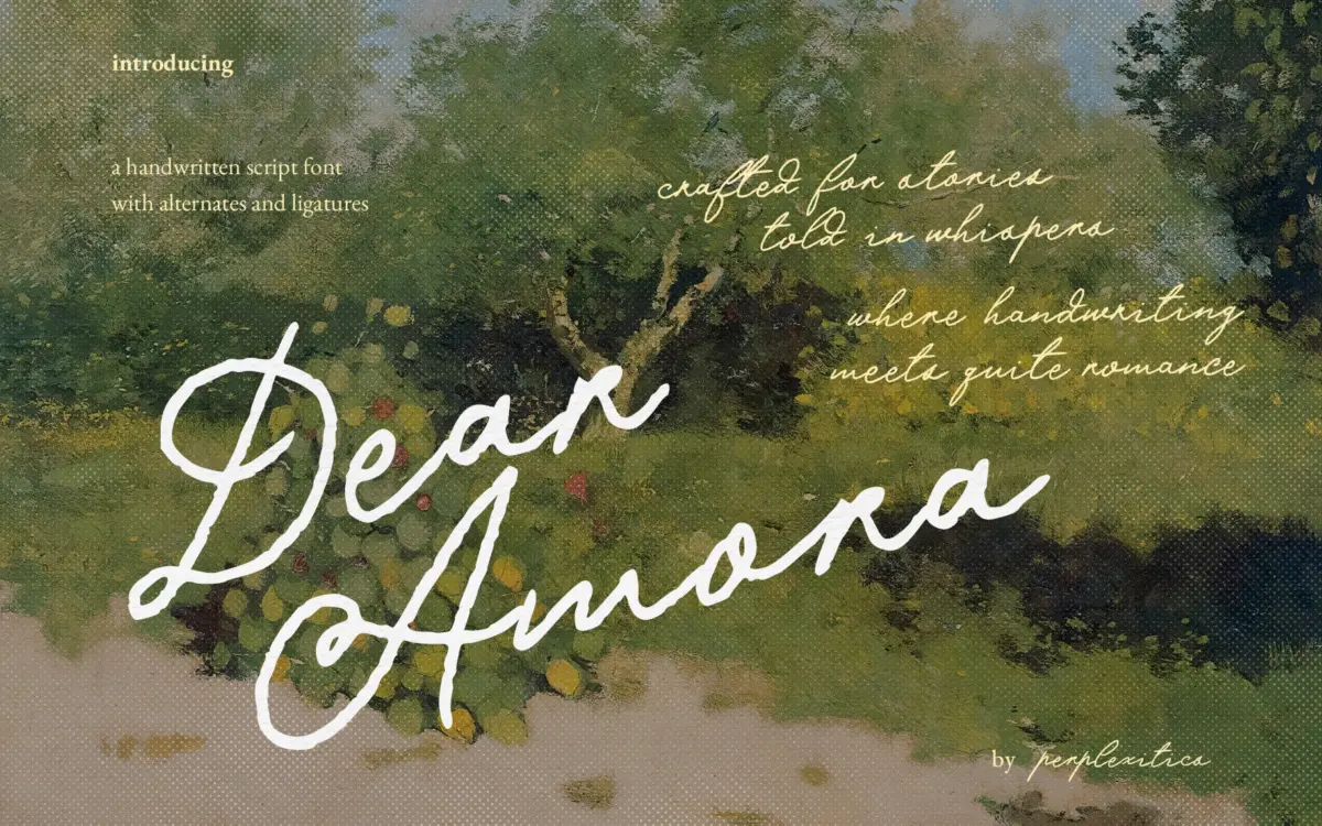 Dear Amora: a soft connecting script for wedding and stationery work