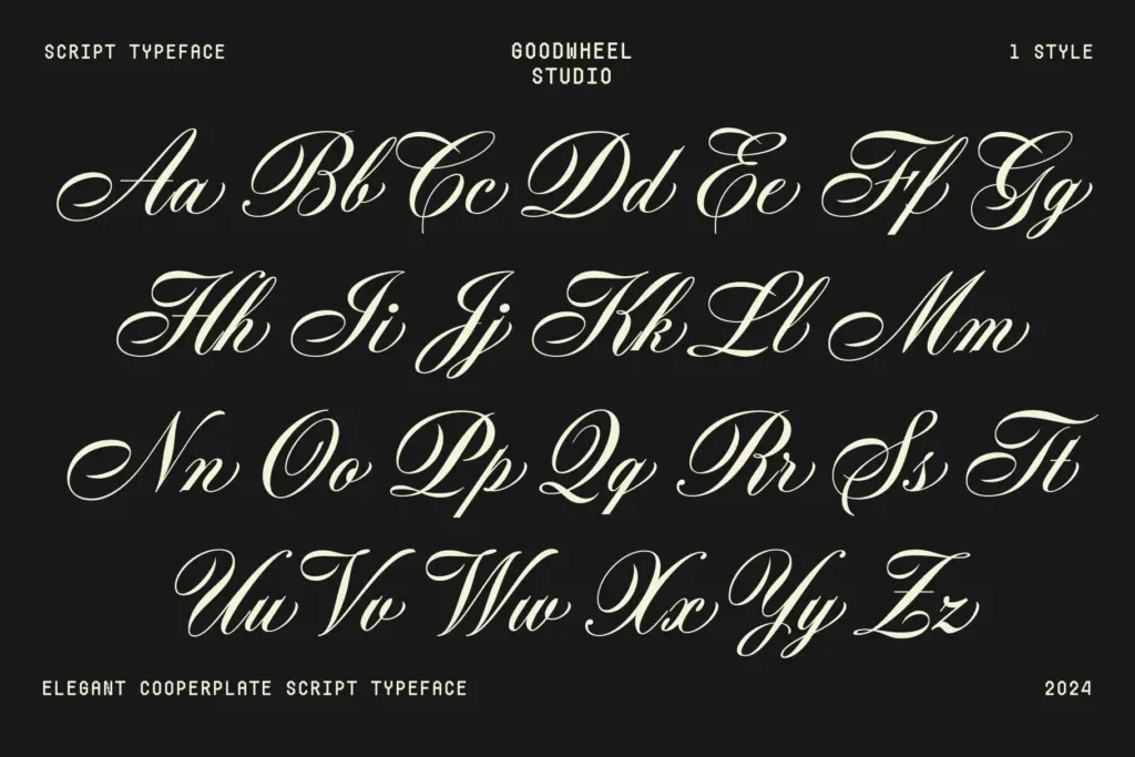 Bantley Script specimen — Design style
