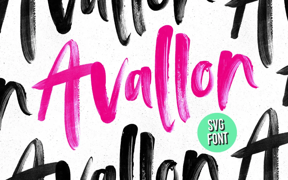 Avallon: a hand-painted brush colour font for textured display type
