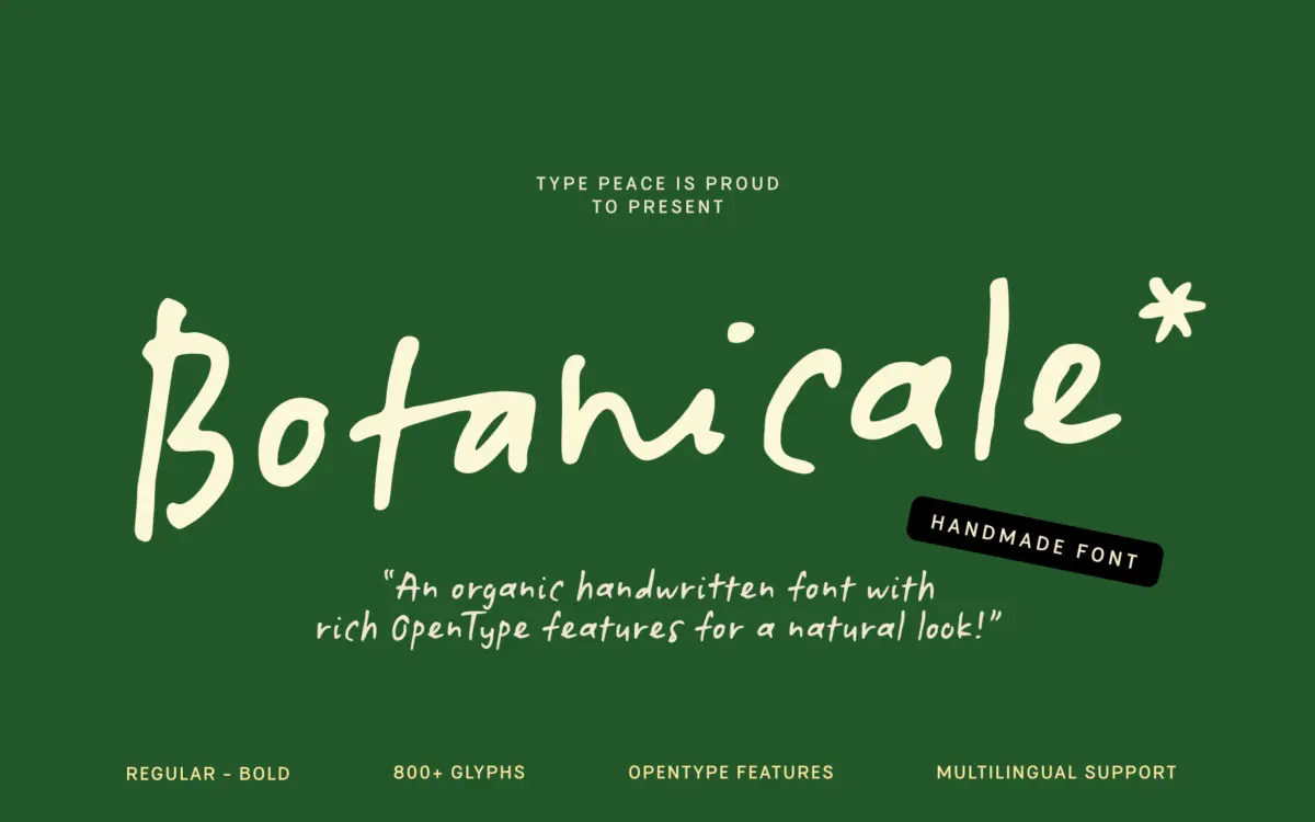 Botanicale: A Loose Handwritten Font With Built-In Repeat-Letter Fixes