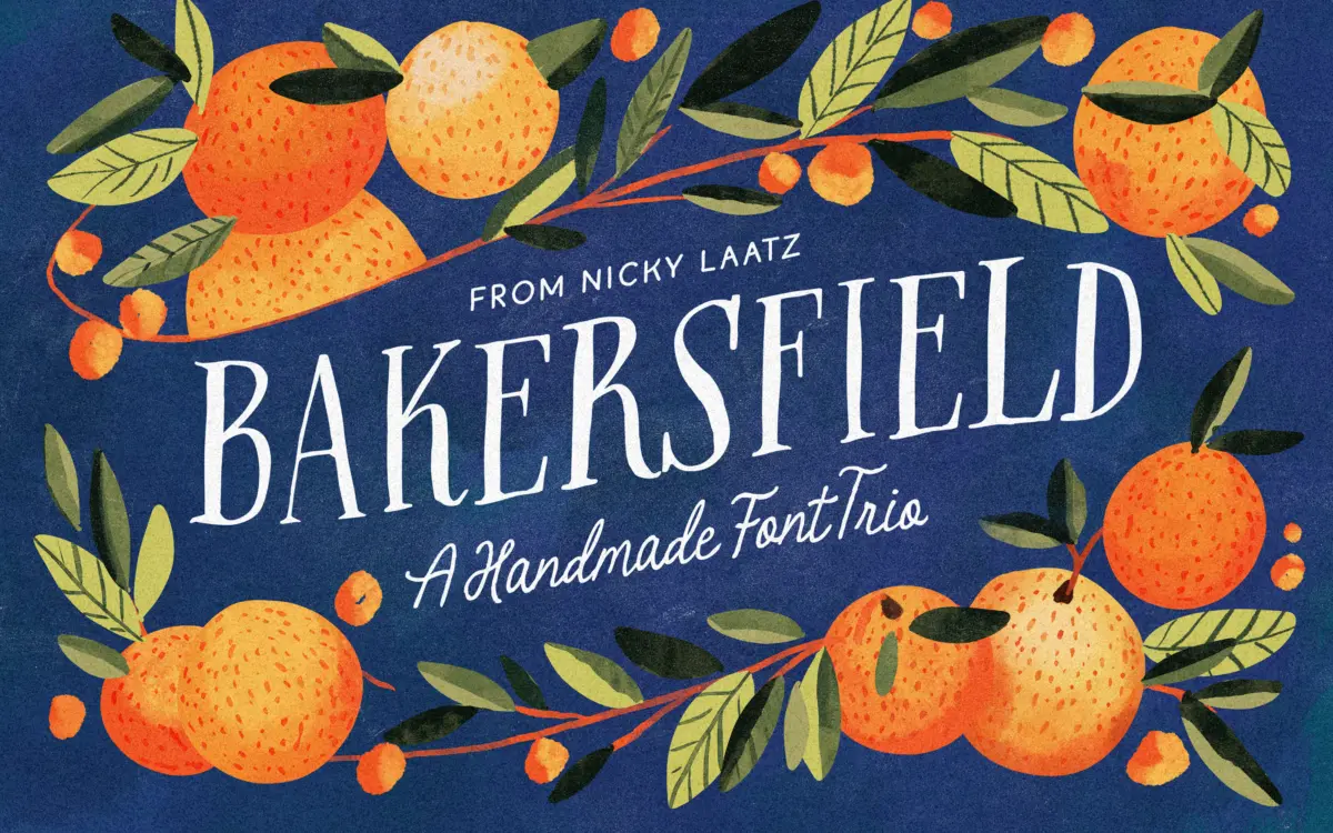 Bakersfield Font Trio: a rustic handwritten set for storybook and invitation work