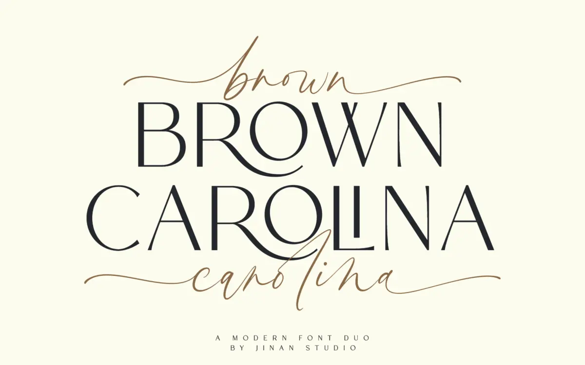 Brown Carolina: a script-and-sans duo for wedding and branding work