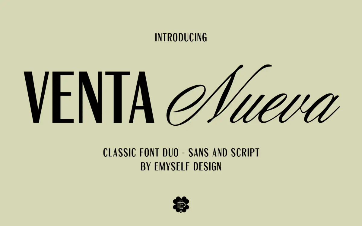 ED Venta Nueva: a script-and-sans duo for wedding suites and soft branding