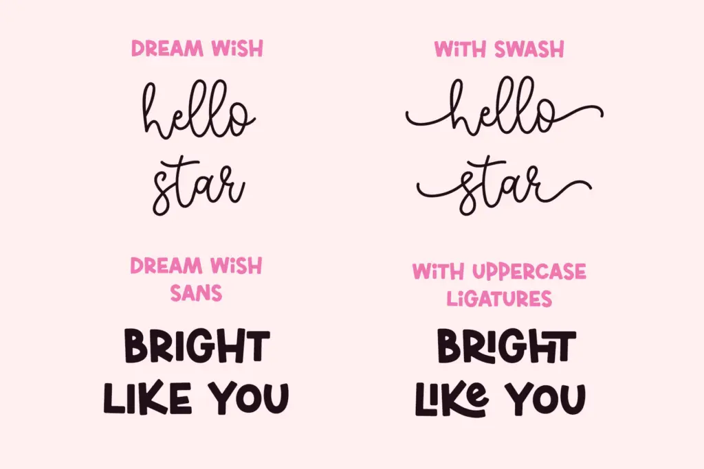 Dream Wish specimen — Design style