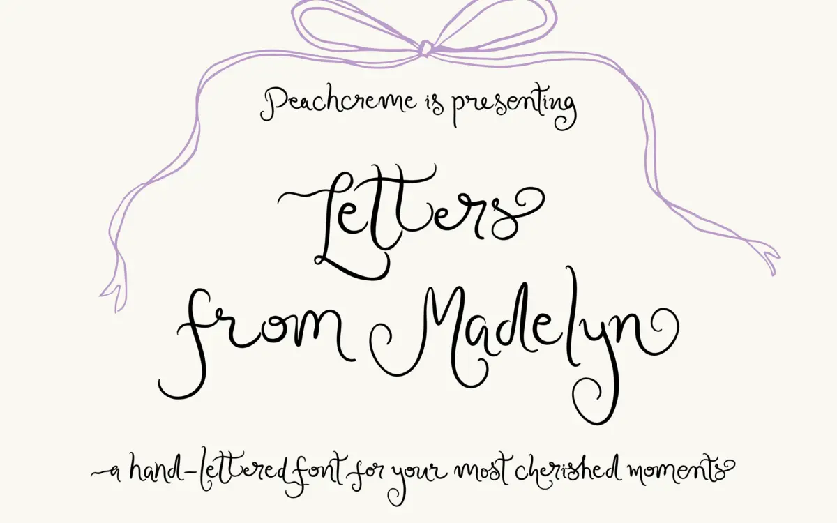 Letters from Madelyn: a three-weight calligraphy script with deep swash options