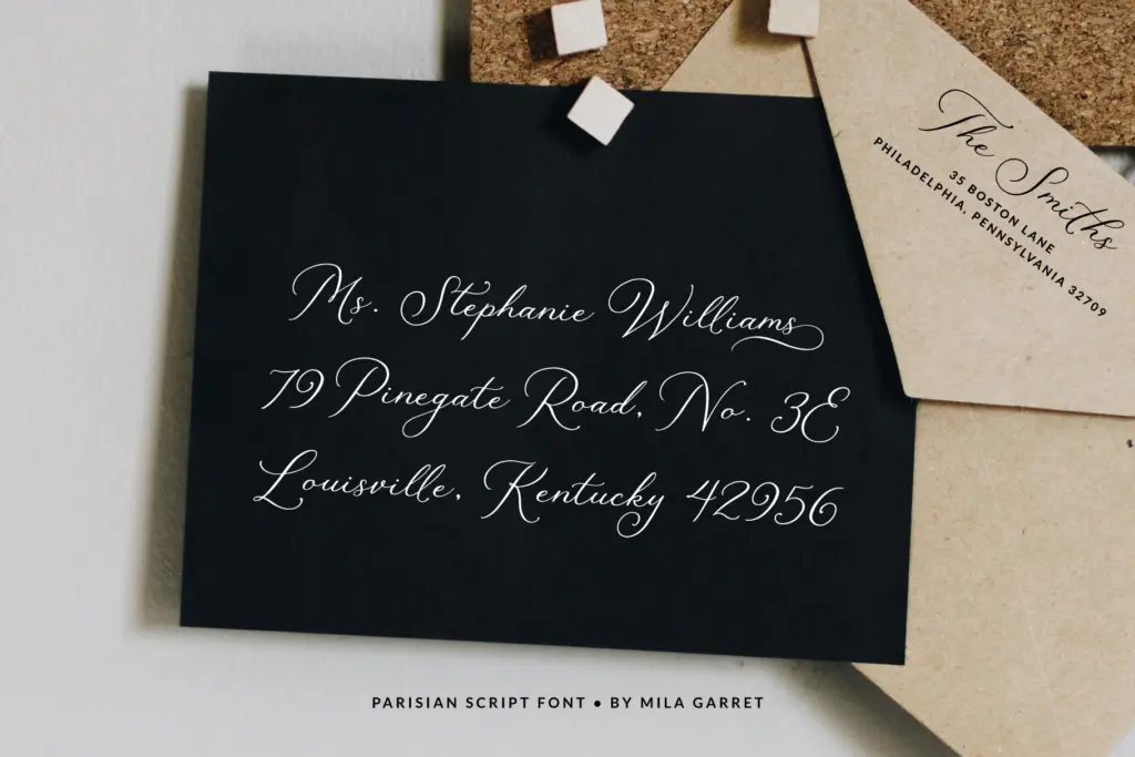 Parisian Vintage Calligraphy Script specimen — Use cases