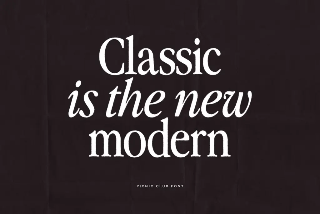 The Picnic Club specimen — Design style