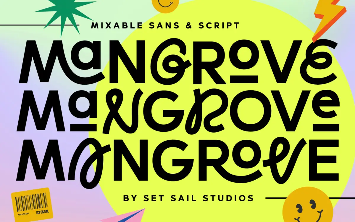 Mangrove Font Duo: a playful sans and script pairing for branding work