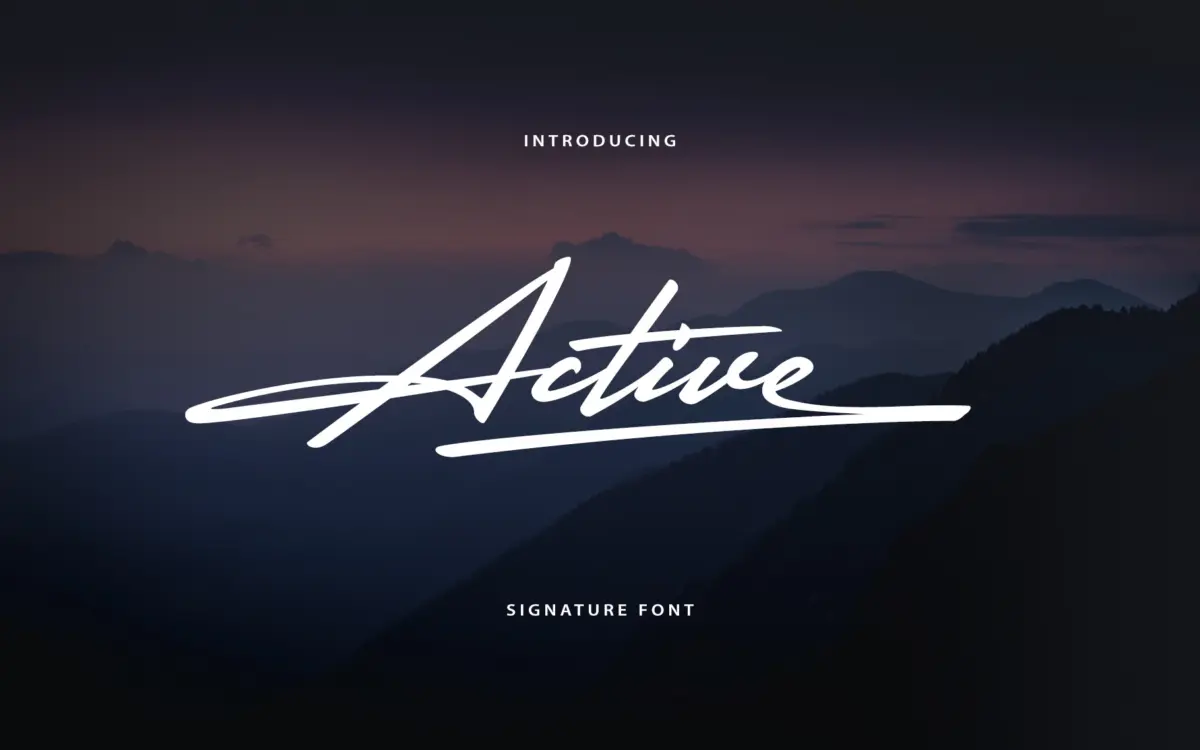 Active: a signature-style script for quick, casual branding touches