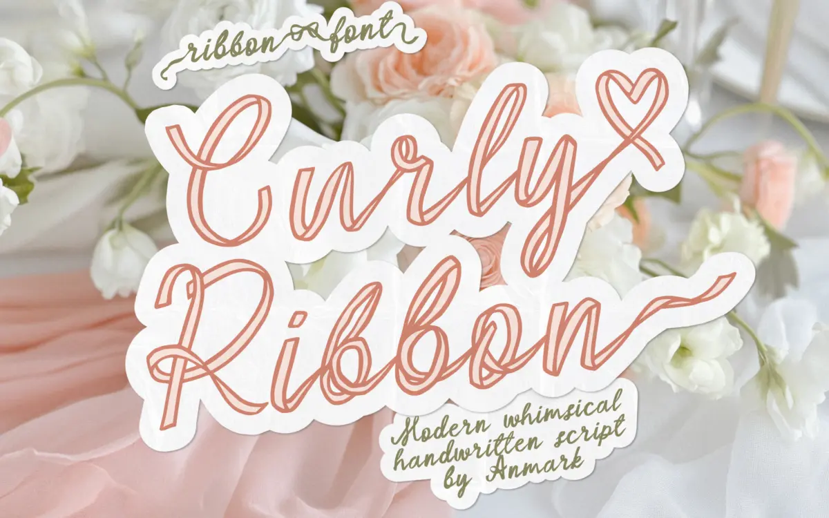 Curly Ribbon: a novelty ribbon-lettering script for playful invites and branding