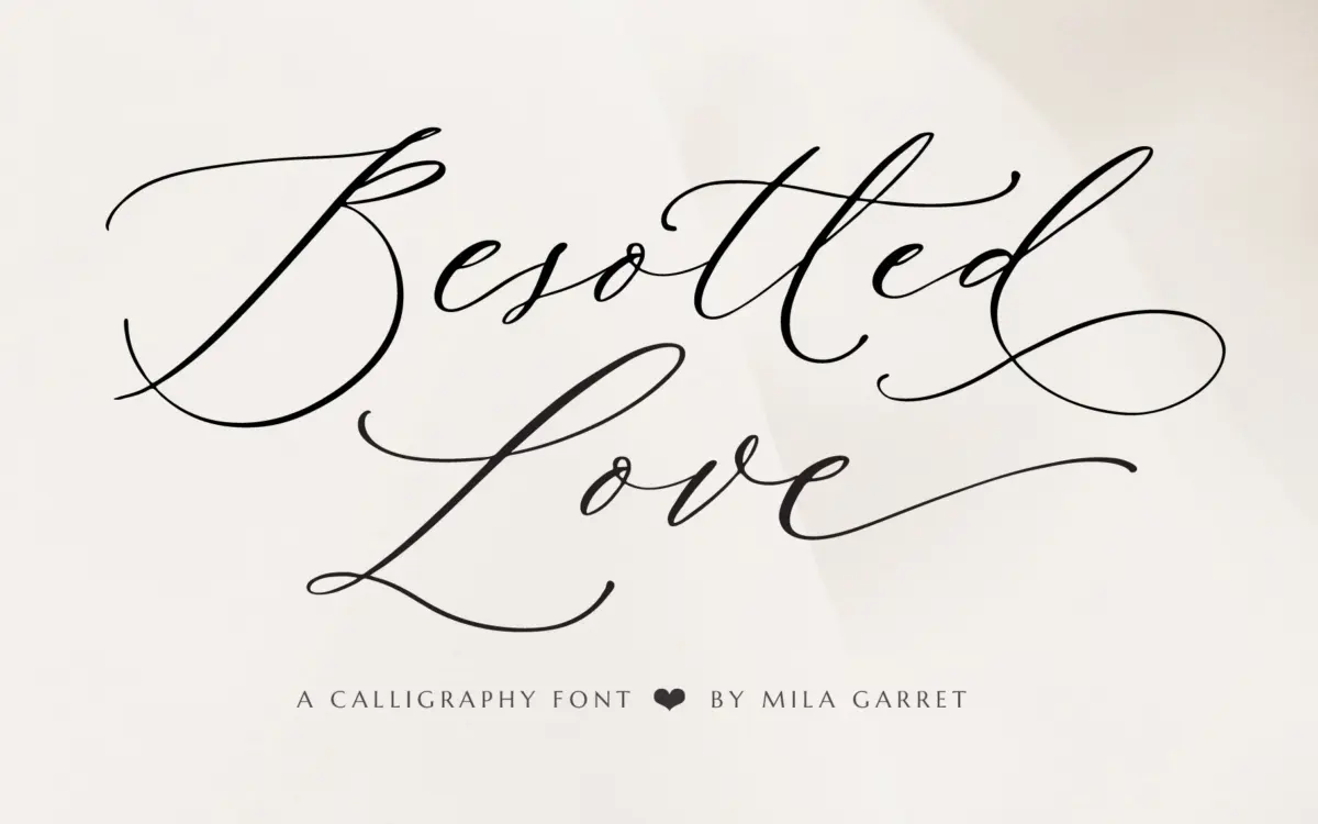 Besotted Wedding Calligraphy: a swash-heavy script for invitation suites