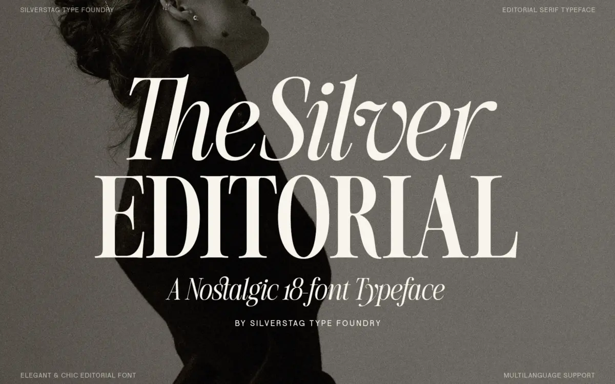 The Silver Editorial: a 9-weight high-contrast serif for magazine-style branding