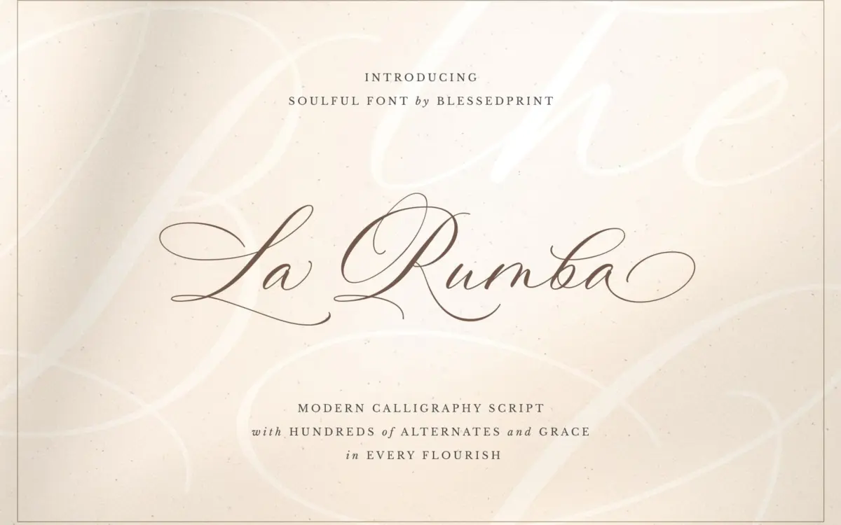 La Rumba: a swash-heavy calligraphy script for wedding and branding work