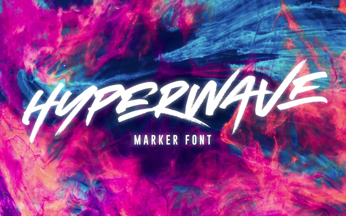 HYPERWAVE: a triple-set marker font for logos and rowdy handmade lettering