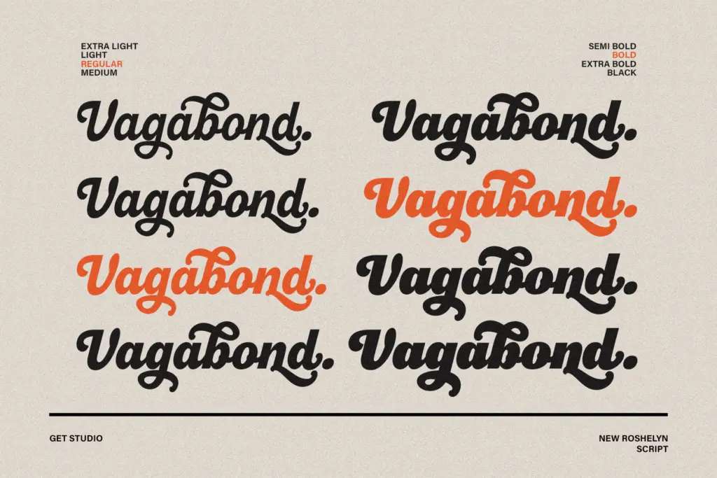 New Roshelyn Script specimen — Design style