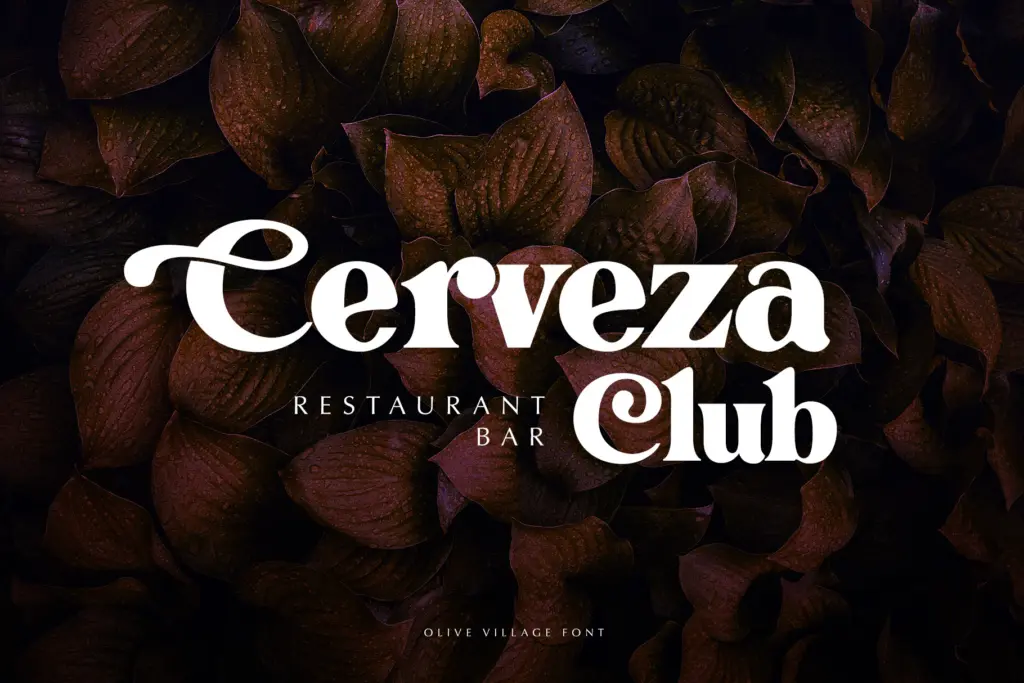 Olive Village specimen — Character set and features