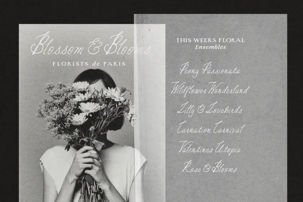 The Charming Atelier Font Duo specimen — Use cases