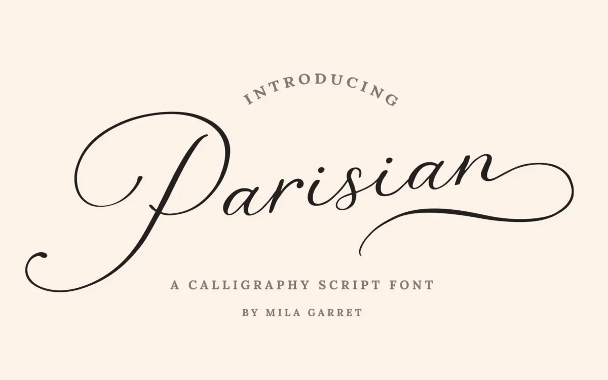 Parisian Vintage Calligraphy Script: a swash-heavy script for wedding stationery