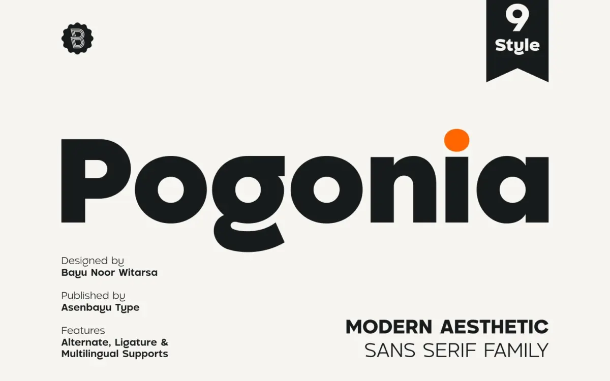 Pogonia: a geometric-humanist sans built for branding and editorial work