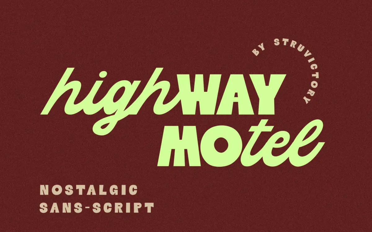 Highway Motel: a split-personality sans-script for retro branding