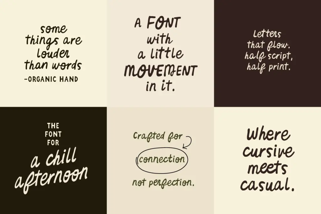 Organic Hand specimen — Design style