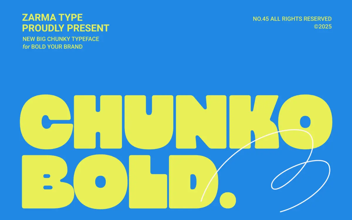 Chunko Bold: a chunky rounded display sans for headline-sized impact