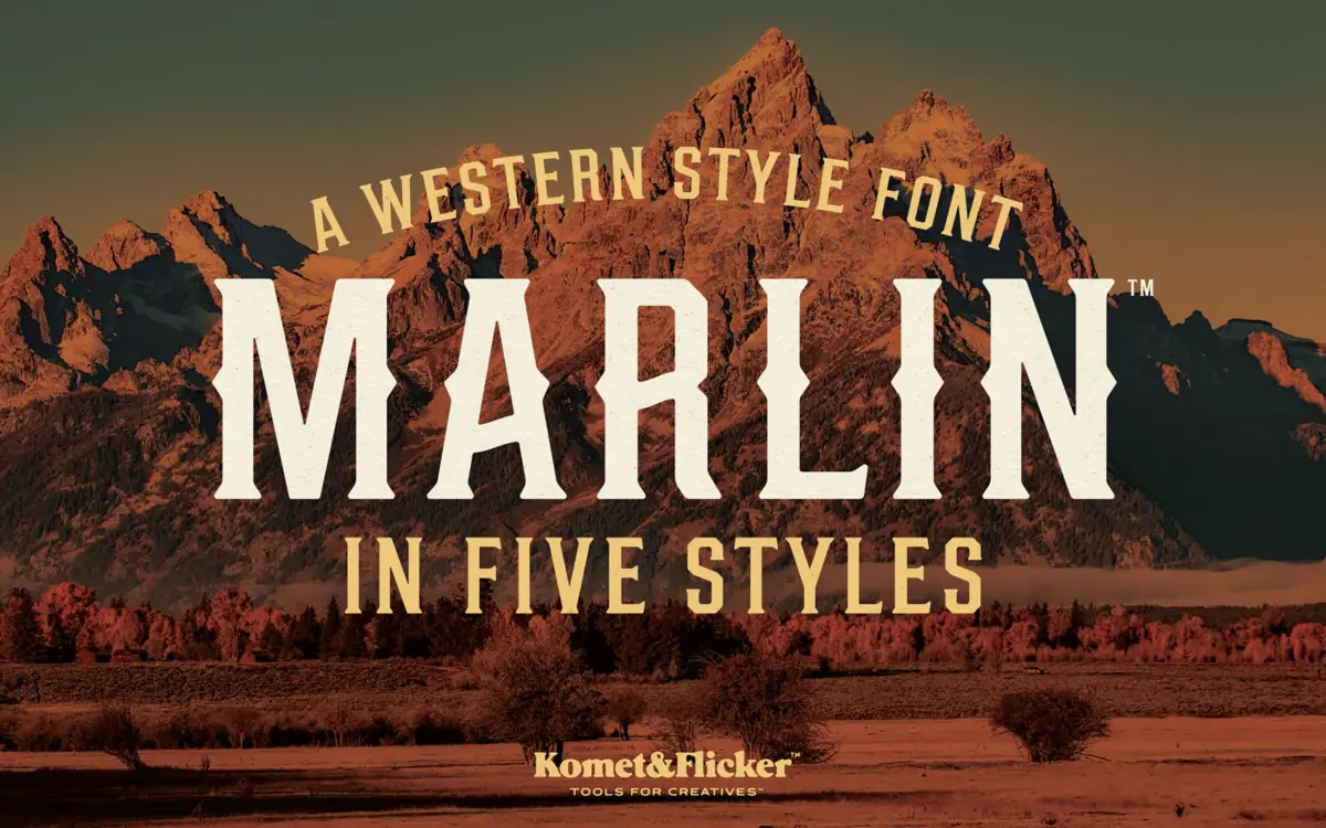 Marlin: a condensed Western slab for saloon signs and label work