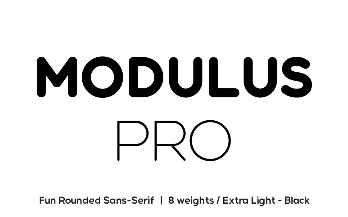 Modulus Pro: a rounded sans built for logotypes and display work