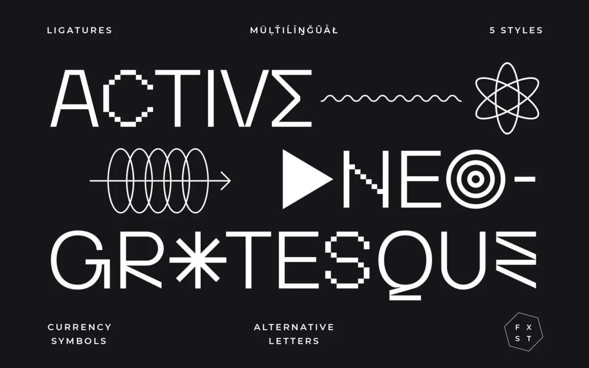 Activica: a neo-grotesque with a graphic-symbol system built in