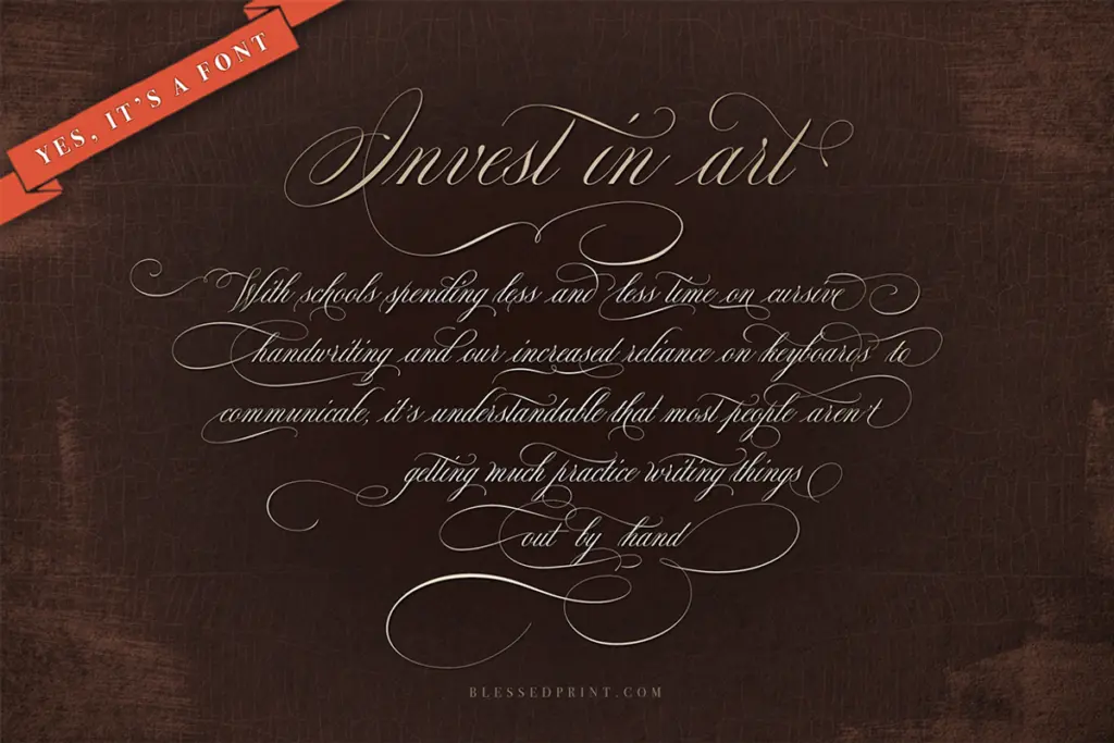 The Mozart Script specimen — Design style