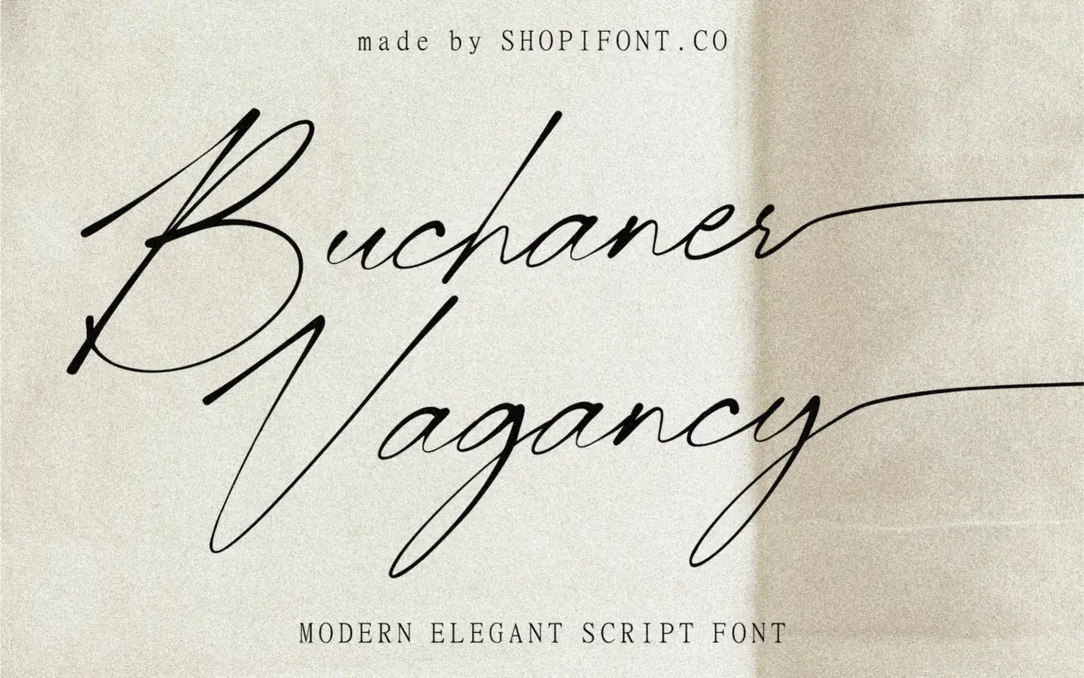 Buchaner Vagancy: A Modern Script for Weddings and Packaging Accents