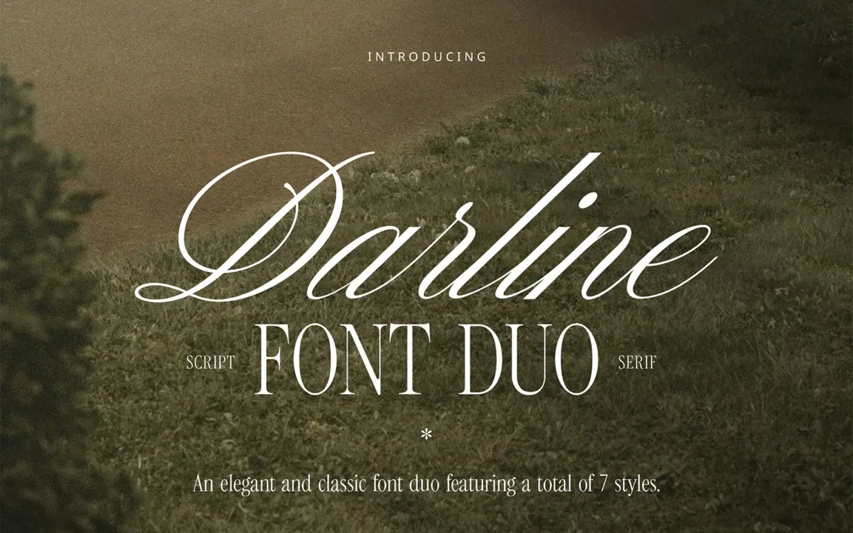 Darline Font Duo: a serif-and-script pairing for quiet-luxury branding