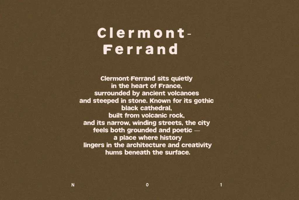 Clermont specimen — Design style